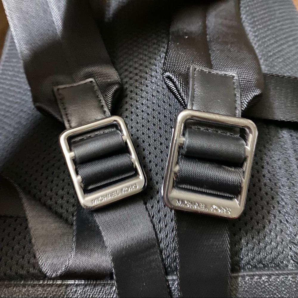 New Michael Kors Authentic Backpack Black with yellow letters - Picture 10 of 11